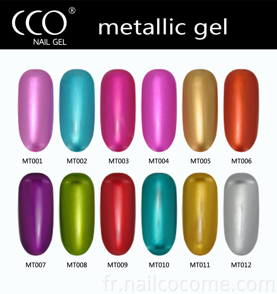 CCO attrayant 3D Nails UV Gel Vernis à ongles métalliques pour décorations des ongles 3D